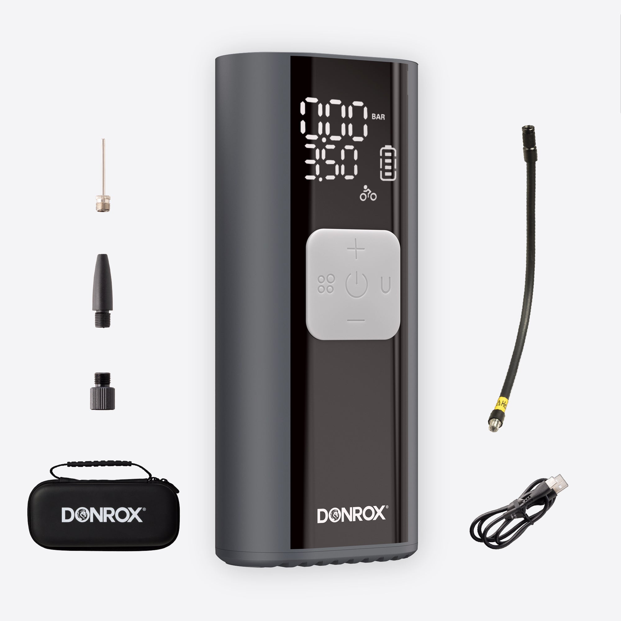 Donrox Ride F524 - Compacte compressor en bandenpomp voor dagelijks gebruik, onze veelzijdige middenklasser Donrox Ride F524 - Compacte compressor en bandenpomp voor dagelijks gebruik, onze veelzijdige middenklasser