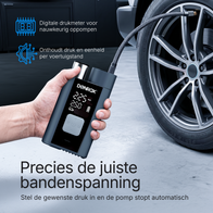 Donrox Ride A924 - Premium 12V compressor en bandenpomp met verwisselbare accu, ons krachtigste model