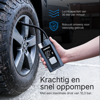 Donrox Ride A924 - Premium 12V compressor en bandenpomp met verwisselbare accu, ons krachtigste model
